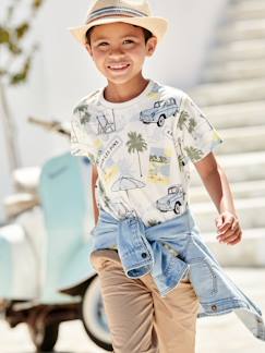 Junge-T-Shirt, Poloshirt, Unterziehpulli-Jungen T-Shirt, Urlaubs-Print