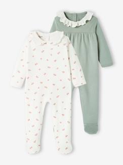Baby-Strampler, Pyjama, Overall-2er-Pack Mädchen Baby Strampler mit Kragen