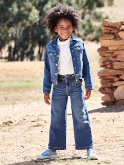 Mädchen-Jeans-Weite Mädchen Jeans mit Zierknöpfen