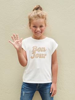Mädchen-Mädchen T-Shirt, Blumen-Schriftzug