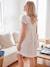 Robe de grossesse et d'allaitement gaze de coton blanc+bleu jean+Marine+sauge 