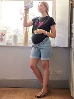 Vêtements de grossesse-Short-bermuda en jean de grossesse