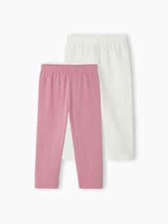 Mädchen-Hose-2er-Pack Mädchen 3/4-Leggings BASICS