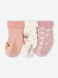 Bébé-Chaussettes, Collants-Lot de 3 paires de chaussettes lapins et coeurs bébé fille