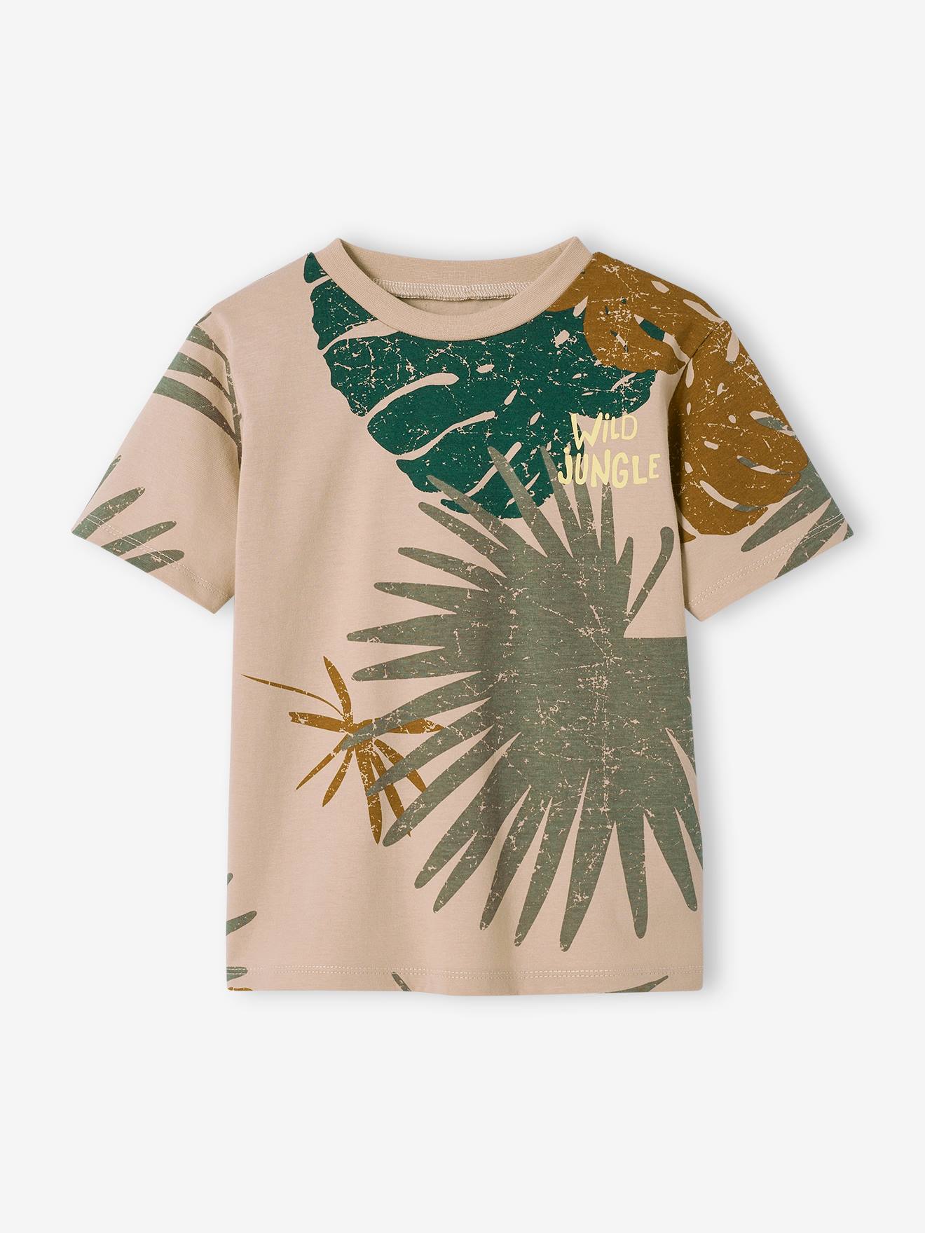 Ensemble tee shirt et short en gaze de coton vert sapin Gar on