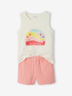 Mädchen-Pyjama, Overall-Kurzer Mädchen Schlafanzug, Flamingo