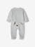 Dors-bien bébé personnalisable animal en velours beige chiné+gris chiné 