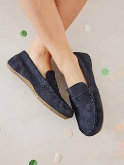 Chaussures-Chaussures garçon 23-38-Mocassins croûte de cuir enfant