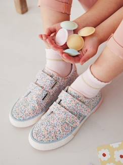 Chaussures-Chaussures fille 23-38-Baskets, tennis-Baskets scratchées en toile enfant
