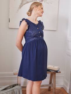 Umstandsmode-Stillmode-Kollektion-Kurzes Kleid für Schwangerschaft und Stillzeit