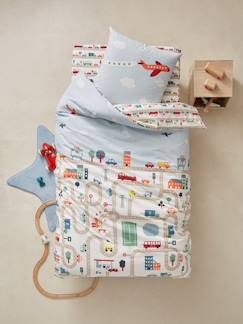 Linge de maison et décoration-Linge de lit enfant-Fourre de duvet-Parure fourre de duvet + taie d'oreiller enfant AUTO-CITY