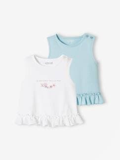 Bébé-T-shirt, sous-pull-T-shirt-Lot de 2 Tee-shirts bébé à volants