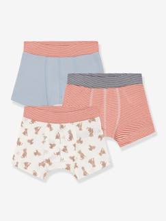 Garçon-Sous-vêtement-Slip, Boxer-Lot de 3 boxers en coton bio PETIT BATEAU
