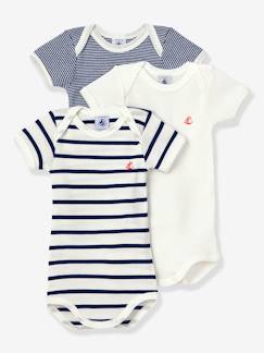 Bébé-Lot de 3 bodies manches courtes en coton bio