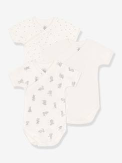 Bébé-Lot de 3 bodies naissance manches courtes en coton bio PETIT BATEAU