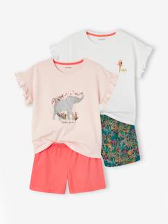 Mädchen-Pyjama, Overall-2er-Pack kurze Mädchen Schlafanzüge