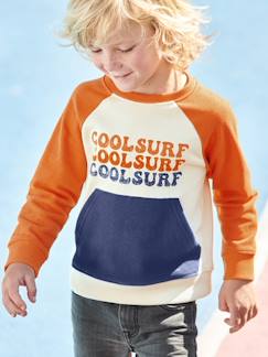 Garçon-Pull, gilet, sweat-Sweat "cool surf" garçon effet colorblock