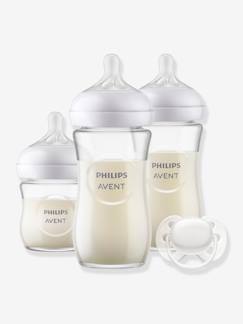 -Coffret 3 biberons verre + sucette Philips AVENT Natural Response