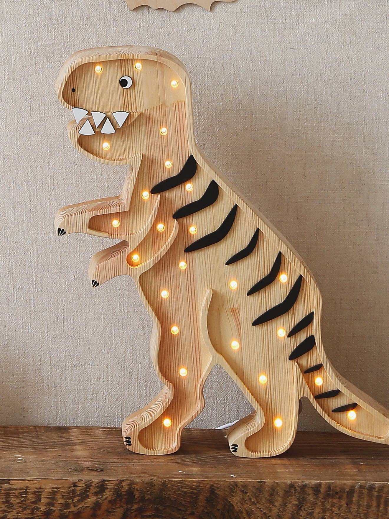 Lampe veilleuse Dinosaure T-Rex LITTLE LIGHTS - bois, Linge de maison et  décoration