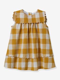 Bébé-Robe, jupe-Robe vichy bébé en lin et coton CYRILLUS