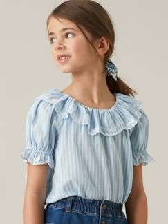 Fille-Chemise, blouse, tunique-Blouse brodée fille CYRILLUS