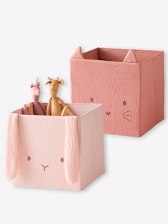 Chambre et rangement-Lot de 2 bacs de rangement animaux gaze de coton