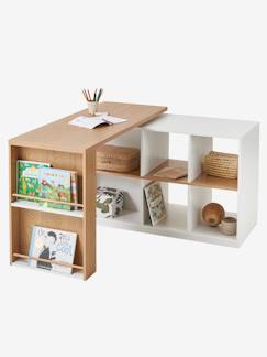 Zimmer und Aufbewahrung-Zimmer-Schreibtisch, Tisch-Kinderschreibtisch „Toupie“ mit Regal, schwenkbar