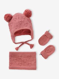 Baby-Accessoires-Mädchen Baby-Set: Mütze, Rundschal & Fäustlinge