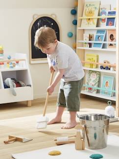 Spielzeug-Nachahmungsspiele-Haushalt, Atelier und Berufe-Kinder Putz-Set aus Holz FSC®