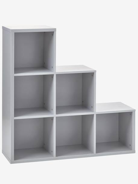 Meuble de rangement 6 cases Blanc+Gris 