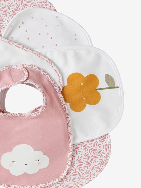 Lot de 7 bavoirs naissance vertbaudet blanc jungle+Hérisson+multicolore+rose pâle+vert d'eau 