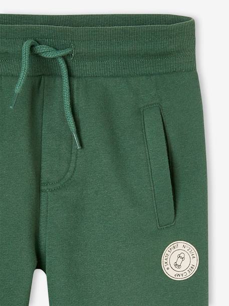 Pantalon jogging garçon en molleton dark bleu ardoise+gris moyen chiné+marine chiné+noir+noir chiné+noisette+ocre+rouge+vert sapin 