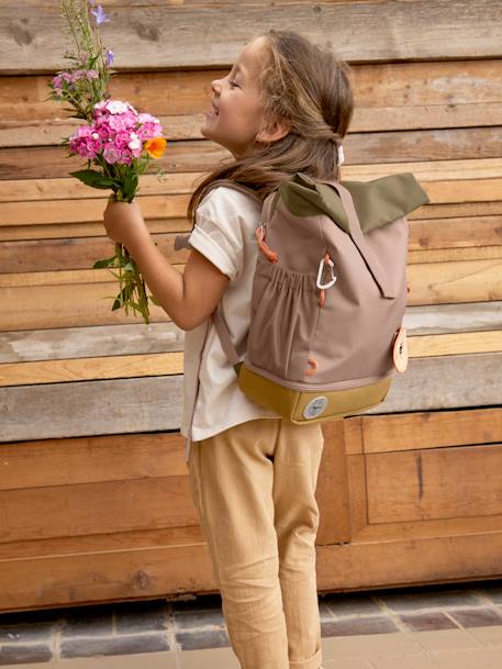 Kinder Rolltop-Rucksack „Nature“ LÄSSIG haselnuss+hellblau+olivgrün 