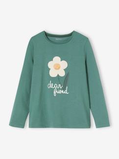 Fille-T-shirt, sous-pull-T-shirt-Tee-shirt fantaisie motif en relief fille manches longues