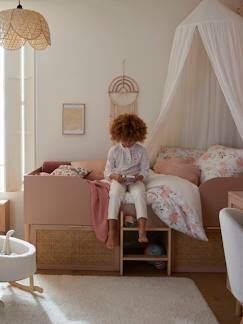 Chambre et rangement-Chambre-Lit bébé, lit enfant-Lit enfant surélevé avec rangements cannage LIGNE POÉSIE