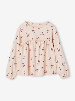 Fille-T-shirt, sous-pull-T-shirt-T-shirt forme blouse imprimé fille