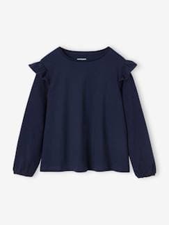 Fille-T-shirt, sous-pull-Tee-shirt volanté BASICS fille personnalisable