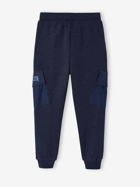 Pantalon jogging avec poches à rabat sport garçon bleu nuit+vert 