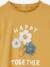 T-shirt motif fantaisie en relief fille curry+écru+gris foncé+ivoire+terracota+vert sauge 