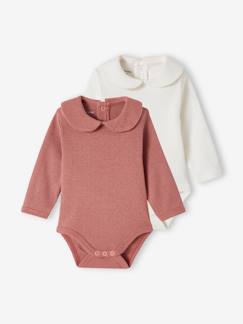 Baby-Body-2er-Pack Mädchen Baby Bodys, lange Ärmel Oeko-Tex