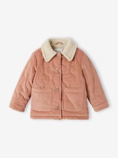 Fille-Manteau, veste-Veste-Veste matelassée en velours doublé sherpa fille