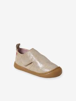 Chaussures-Chaussures fille 23-38-Chaussons à scratchs cuir souple bébé