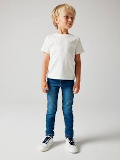 Junge-Hose-Jungen Slim-Fit-Jeans WATERLESS, Hüftweite SLIM, Bundweite verstellbar