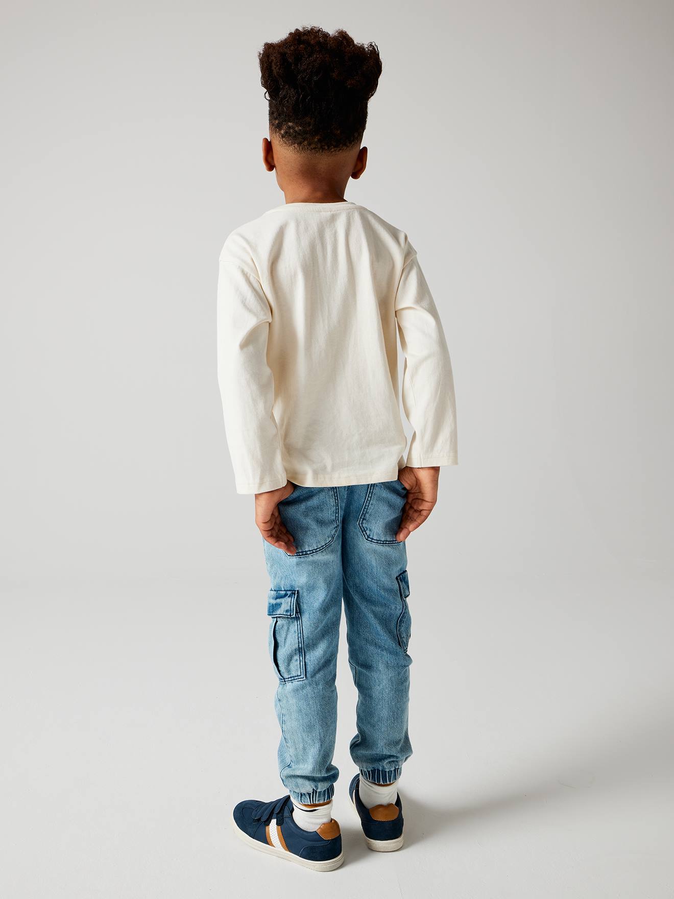 Ding-dong - Jeans Denim Enfant Garçon/Fille - 18 Mois à 5 Ans - Bleu Foncé/Clair & Noir