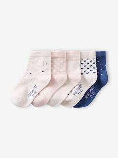 Bébé-Lot de 5 paires de chaussettes fantaisie bébé fille