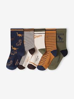 Junge-Unterwäsche-Socken-5er-Pack Jungen Socken mit Dinos Oeko-Tex