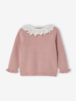 Baby-Pullover, Strickjacke, Sweatshirt-Pullover-Baby Strickpullover, Kragen mit Lochstickerei