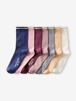 Mädchen-7er-Pack Mädchen Socken, Glitzerstreifen