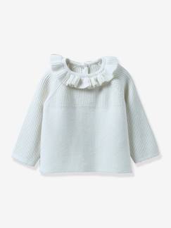 Baby-Pullover, Strickjacke, Sweatshirt-Strickjacke-Baby Strickjacke mit Kragen CYRILLUS