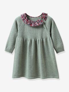 Baby-Baby Strickkleid mit Liberty-Kragen CYRILLUS